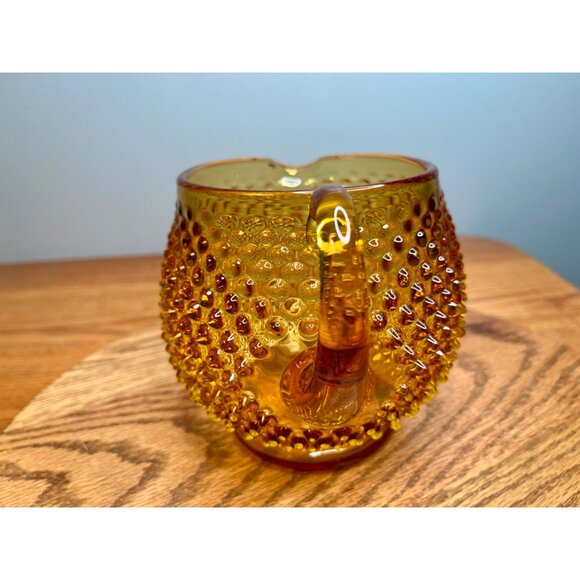Fenton Amber Glass Hobnail Squat Pitcher/Jug - Picture 3 of 9